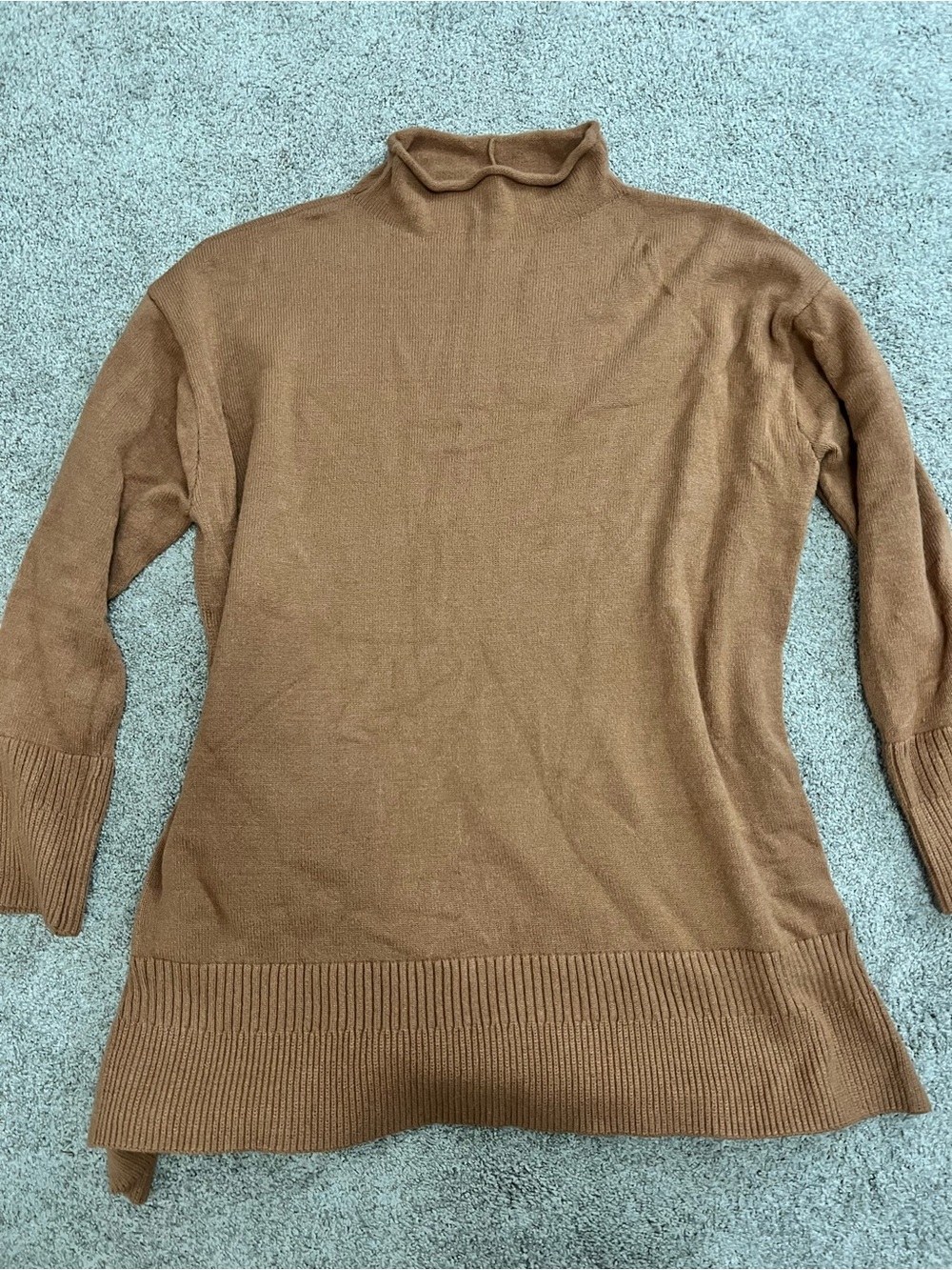 Moth “Saskia” Oversized Camel/Caramel Mock-Neck Soft Fall Tunic Sweater XL